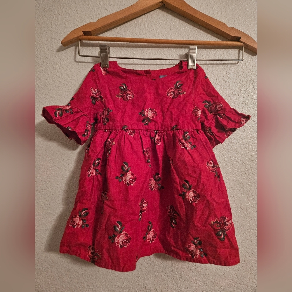 baby gap red roses dress, 12 - 18 months